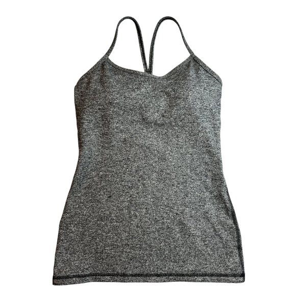 Lululemon Power Y Tank Luon Heathered Black Size 6 EUC - Picture 2 of 10